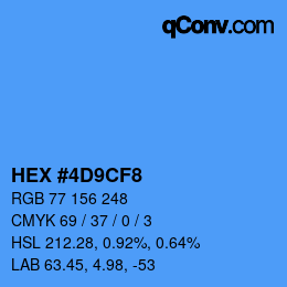 Color code: HEX #4D9CF8 | qconv.com
