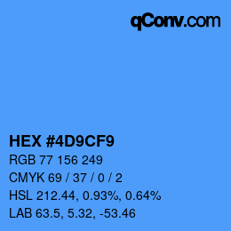 Color code: HEX #4D9CF9 | qconv.com