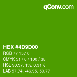 Color code: HEX #4D9D00 | qconv.com