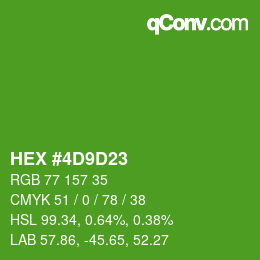 Color code: HEX #4D9D23 | qconv.com