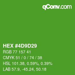 カラーコード: HEX #4D9D29 | qconv.com