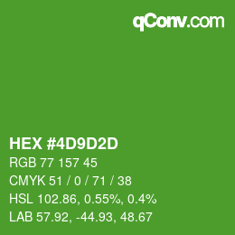 Color code: HEX #4D9D2D | qconv.com
