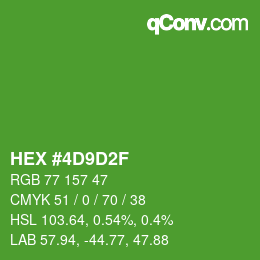 Color code: HEX #4D9D2F | qconv.com