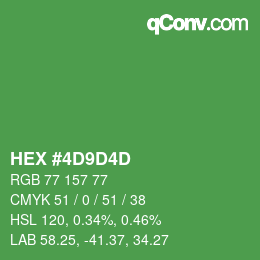 Color code: HEX #4D9D4D | qconv.com