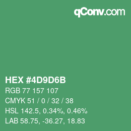 Color code: HEX #4D9D6B | qconv.com