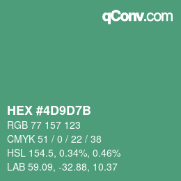 カラーコード: HEX #4D9D7B | qconv.com