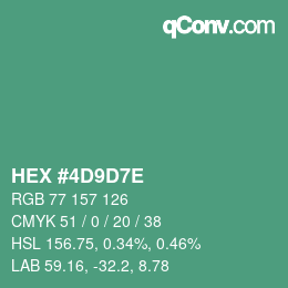 Color code: HEX #4D9D7E | qconv.com