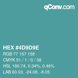 Color code: HEX #4D9D9E | qconv.com