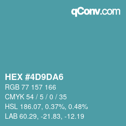 Color code: HEX #4D9DA6 | qconv.com
