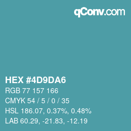 Color code: HEX #4D9DA6 | qconv.com