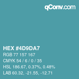 Color code: HEX #4D9DA7 | qconv.com