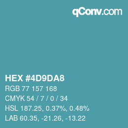 颜色代码: HEX #4D9DA8 | qconv.com