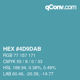 カラーコード: HEX #4D9DAB | qconv.com