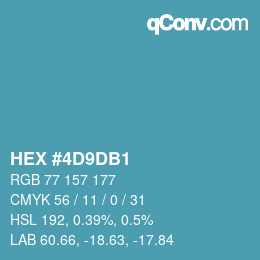 颜色代码: HEX #4D9DB1 | qconv.com
