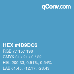 カラーコード: HEX #4D9DC6 | qconv.com