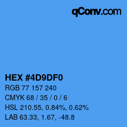 カラーコード: HEX #4D9DF0 | qconv.com
