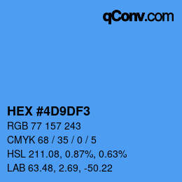 Color code: HEX #4D9DF3 | qconv.com