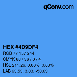 カラーコード: HEX #4D9DF4 | qconv.com