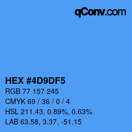 颜色代码: HEX #4D9DF5 | qconv.com