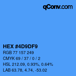 カラーコード: HEX #4D9DF9 | qconv.com