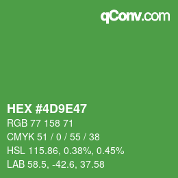 Color code: HEX #4D9E47 | qconv.com