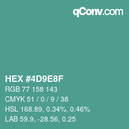 カラーコード: HEX #4D9E8F | qconv.com
