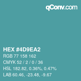 Color code: HEX #4D9EA2 | qconv.com