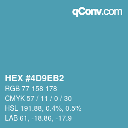 颜色代码: HEX #4D9EB2 | qconv.com