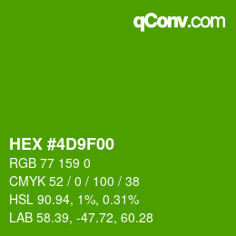 Color code: HEX #4D9F00 | qconv.com