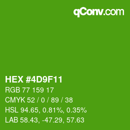 カラーコード: HEX #4D9F11 | qconv.com