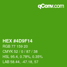 颜色代码: HEX #4D9F14 | qconv.com