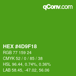 Color code: HEX #4D9F18 | qconv.com
