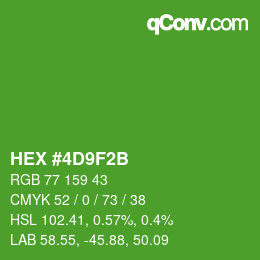 Farbcode: HEX #4D9F2B | qconv.com