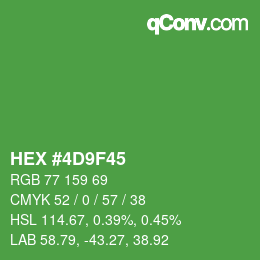 Farbcode: HEX #4D9F45 | qconv.com