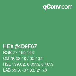カラーコード: HEX #4D9F67 | qconv.com