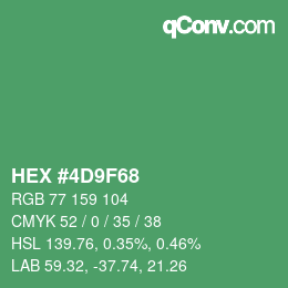 カラーコード: HEX #4D9F68 | qconv.com