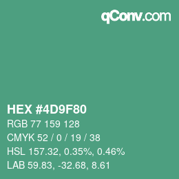 颜色代码: HEX #4D9F80 | qconv.com