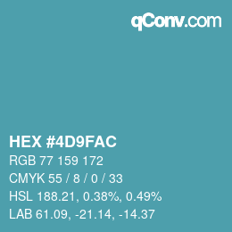 Farbcode: HEX #4D9FAC | qconv.com