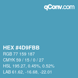 Color code: HEX #4D9FBB | qconv.com