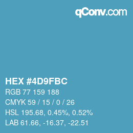 Color code: HEX #4D9FBC | qconv.com