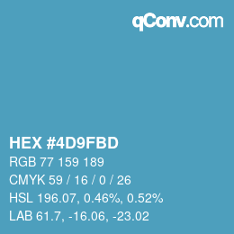 颜色代码: HEX #4D9FBD | qconv.com