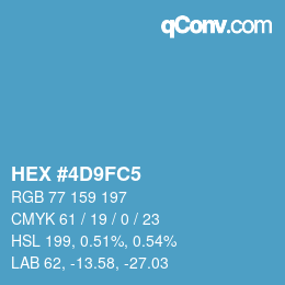 Color code: HEX #4D9FC5 | qconv.com