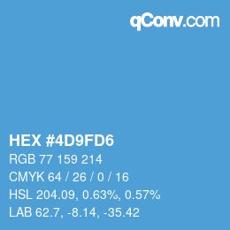 カラーコード: HEX #4D9FD6 | qconv.com