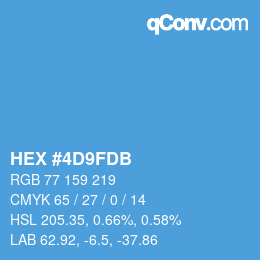 カラーコード: HEX #4D9FDB | qconv.com