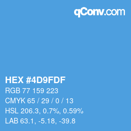 Code couleur: HEX #4D9FDF | qconv.com