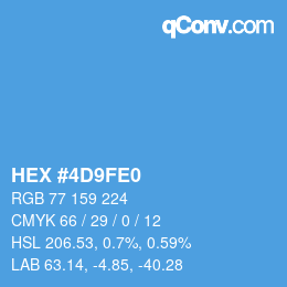 カラーコード: HEX #4D9FE0 | qconv.com