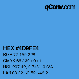 カラーコード: HEX #4D9FE4 | qconv.com