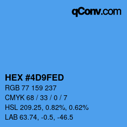 カラーコード: HEX #4D9FED | qconv.com