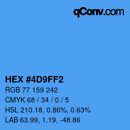 Color code: HEX #4D9FF2 | qconv.com