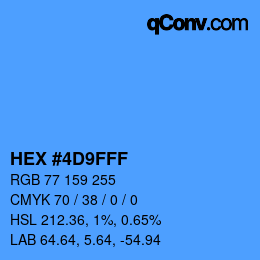 カラーコード: HEX #4D9FFF | qconv.com